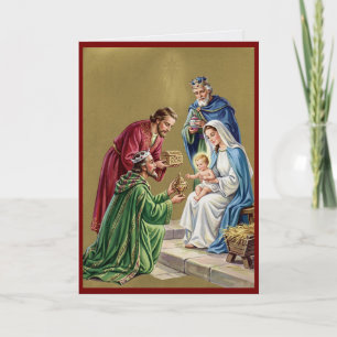 Vintage religiöse Weihnachtskarte mit individuelle Karte
