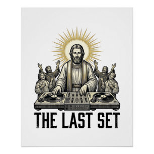 Vintage religiöser DJ The Last Set Shirt Design_1 Poster
