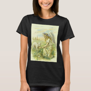 Vintage religiöster Ostern viktorianischer Engel m T-Shirt