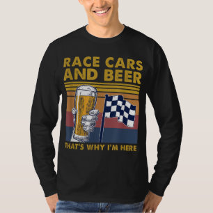Vintage Rennautos Karierte Fahne Bier Das ist der T-Shirt