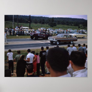 Vintage Rennenautos Poster