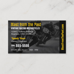 Vintage-Rennmotorrad   Klassischer Motorsport Visitenkarte