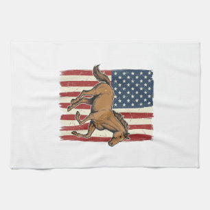 Vintage-Rennpferd-patriotisches-Flag-Shirt-Design_ Geschirrtuch