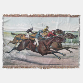 Vintage Rennpferde mit Vollblut Decke