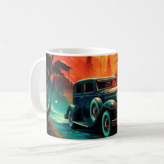 Vintage-Rennsonnenuntergangs-T-Shirt Kaffeetasse