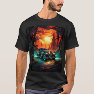 Vintage-Rennsonnenuntergangs-T-Shirt T-Shirt