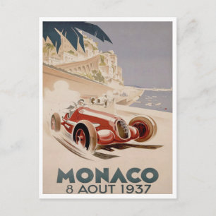 Vintage-Rennsport - Grand Prix von Monaco 1937  Postkarte