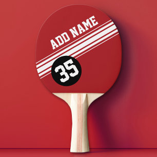 Vintage Rennstreifen - Rot und Schwarz Tischtennis Schläger