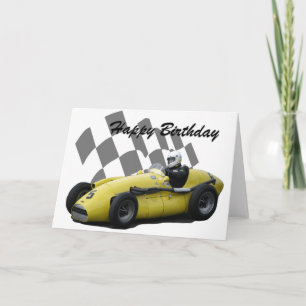 Vintage-Rennwagen Alles Gute zum Geburtstag 5 Karte