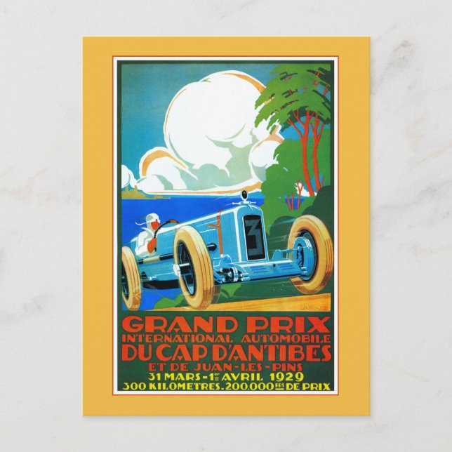 Vintage Rennwagen der französischen Riviera Grand  Postkarte (Vorderseite)