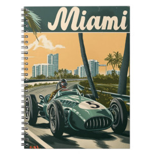 Vintage-Rennwagen in Miami Notizblock