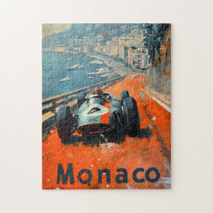 Vintage-Rennwagen in Monaco-Kunst