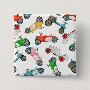Vintage-Rennwagen-Muster Button