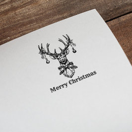 Vintage Rentier Deer Antlers Frohe Weihnachten Gummistempel