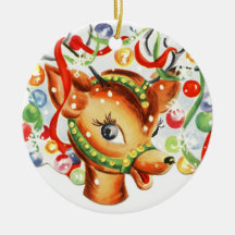 Vintage-Rentier-Keramik-Weihnachtsbaumschmuck