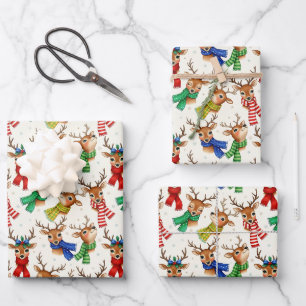 Vintage Rentiere mit Skarabäen Geschenkpapier Set