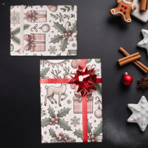Vintage Rentiere und Strumpf Weihnachten