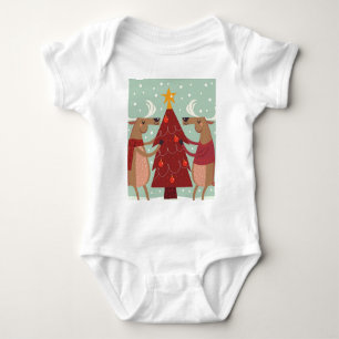 Vintage Rentierweihnachtszeit Baby Strampler