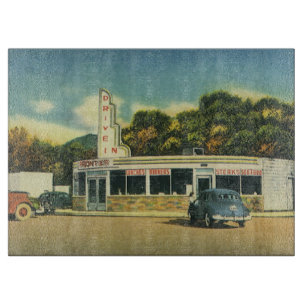 Vintage Restaurant, 50er Jahre Drive-In Diner und  Schneidebrett