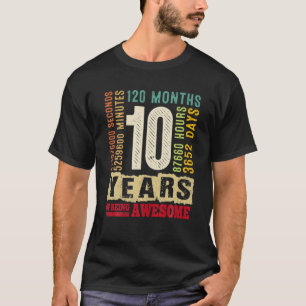 Vintage Retro 10. Geburtstagskleidung 10 Jahre bei T-Shirt
