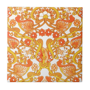 Vintage Retro 1960er Tangerine Fliese