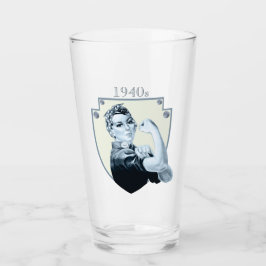 Vintage Retro-40er-Kriegsfrau aus den 40er Jahren Glas