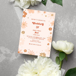 Vintage Retro-70er-Hochzeit Einladung