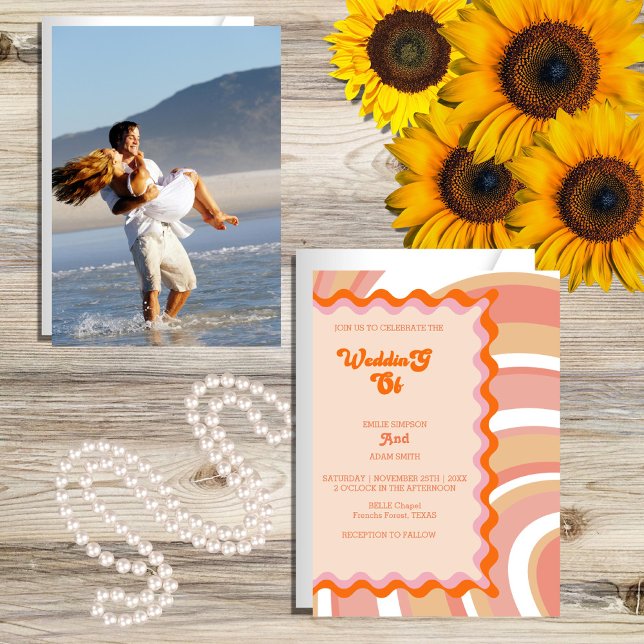 Vintage Retro-70er-Hochzeit Einladung (Von Creator hochgeladen)