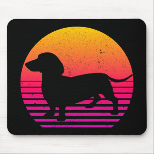 Vintage Retro 80er Jahre Dachshund Mousepad