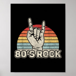 Vintage Retro 80er Rockband Poster
