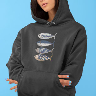 Vintage Retro abgenutzt Sardine, Kundenspezifische Hoodie