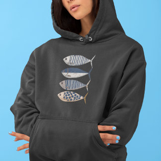 Vintage Retro abgenutzt Sardine, Kundenspezifische Hoodie