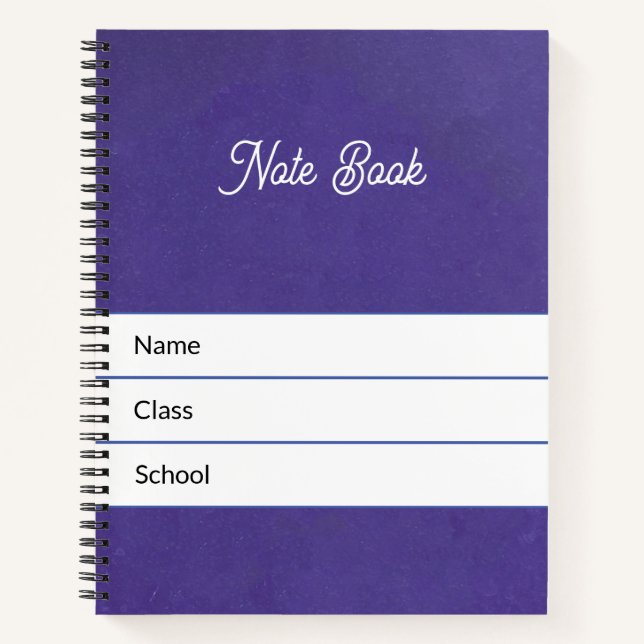 Vintage Retro Alte Schulgeschichte Blau Notizbuch (Vorderseite)