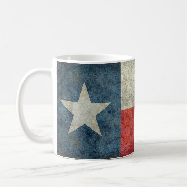 Vintage retro Art der Texas-Staatsflagge Kaffeetasse (Links)