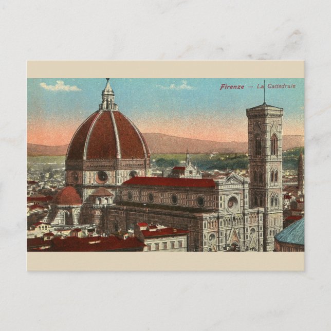 Vintage Retro Art Florenz Italien Postkarte (Vorderseite)