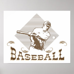 Vintage, Retro-artige Baseball-Postings Poster