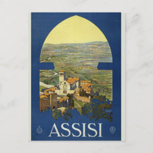Vintage Retro Assisi Italien Italien Reise Tourism Postkarte