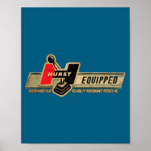 Vintage Retro Auto Clic Hurst Performance Drag Rac Poster