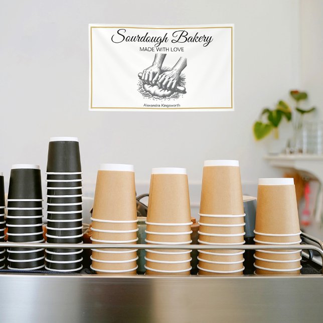 Vintage Retro-Bäckerei aus handgefertigtem Sourdou Banner (Von Creator hochgeladen)
