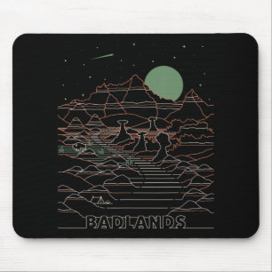 Vintage Retro Badlands Nationalpark South Dakota Mousepad