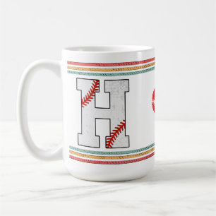 Vintage Retro Baseball-Buchstabe H Athletik Kaffeetasse