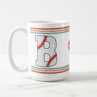 Vintage Retro Baseball Letter B Artwork Kaffeetasse