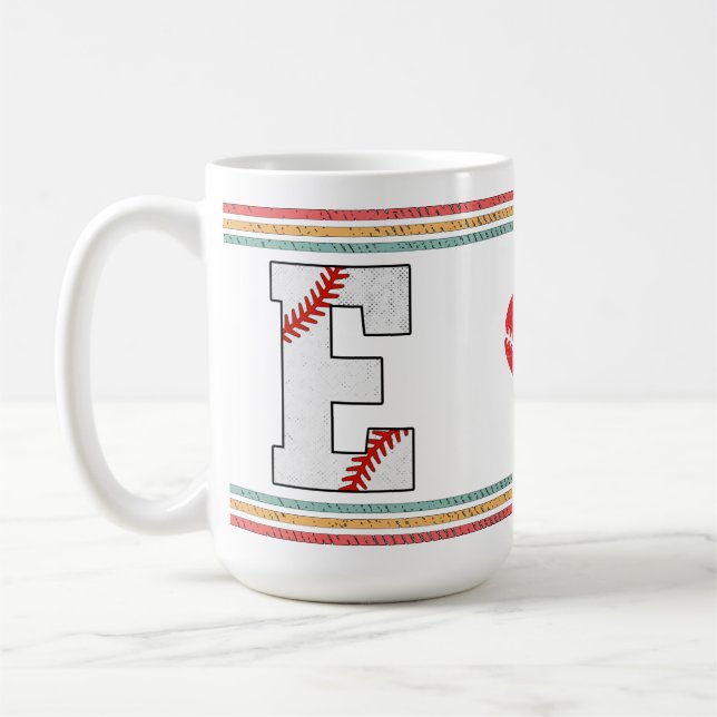 Vintage Retro Baseball Letter E Classic Kaffeetasse (Links)
