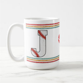 Vintage Retro Baseball Letter J Varsity Kaffeetasse
