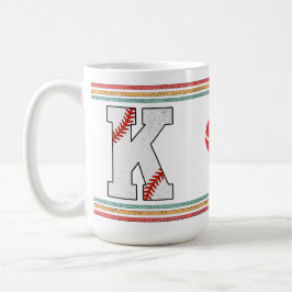 Vintage Retro Baseball Letter K Design Kaffeetasse