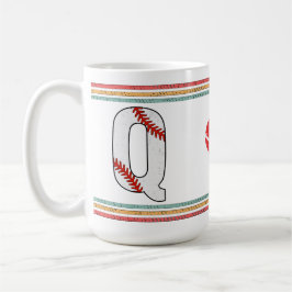 Vintage Retro Baseball Letter Q Athletic Kaffeetasse
