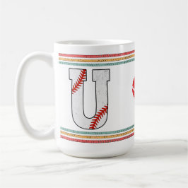 Vintage Retro Baseball Letter U Artwork Kaffeetasse