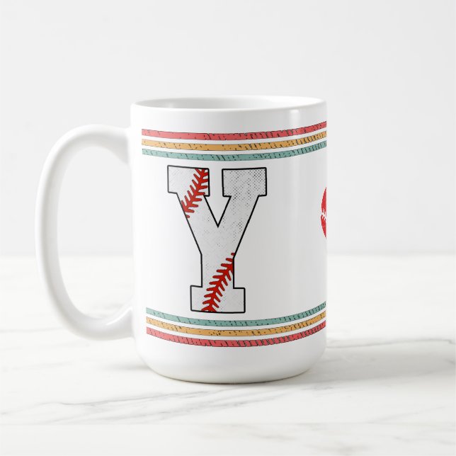 Vintage Retro Baseball Letter Y Classic Kaffeetasse (Links)