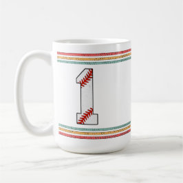 Vintage Retro Baseball Number 1 Design Kaffeetasse