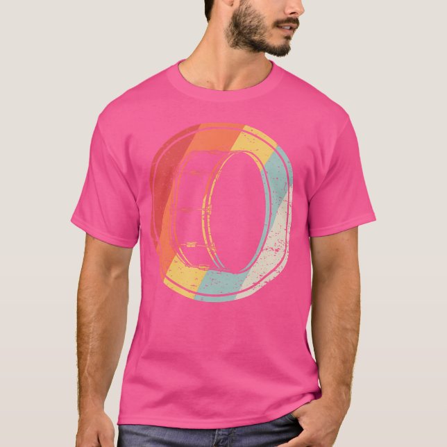 Vintage Retro Bass Drum Silhouette T-Shirt (Vorderseite)